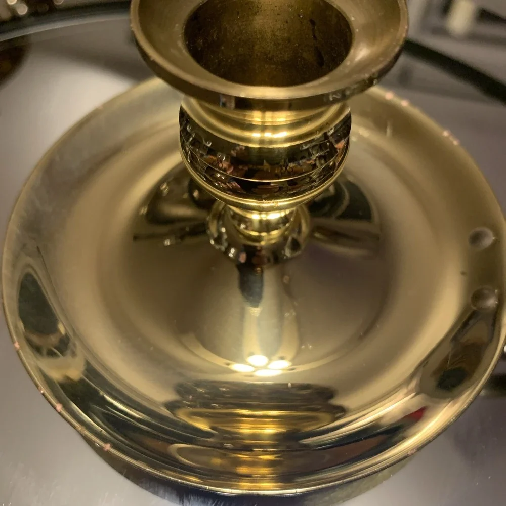 Baldwin single‎ finger candle stick holder brass